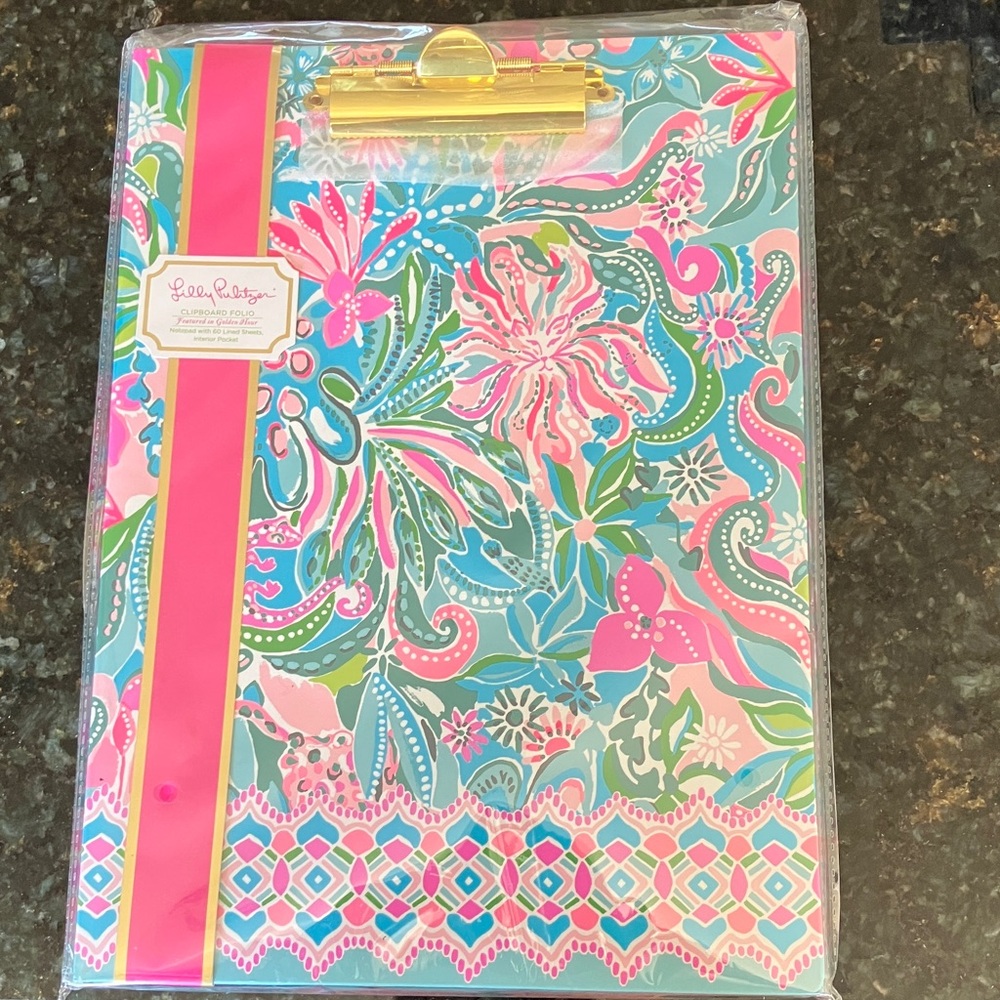 Lilly Pulitzer Tropical Floral Clipboard with Gold Clip